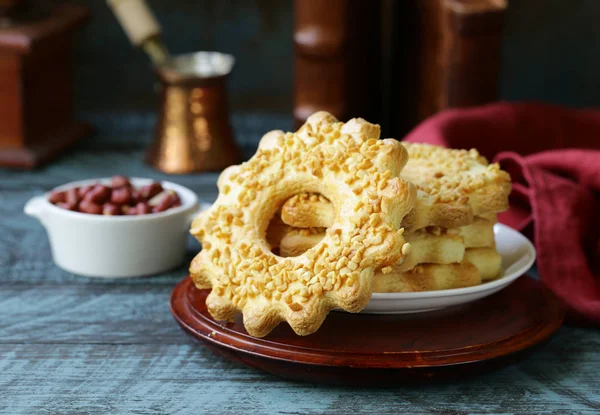 Galleta Pan Corto Con Cacahuetes Para Postre — Foto de Stock