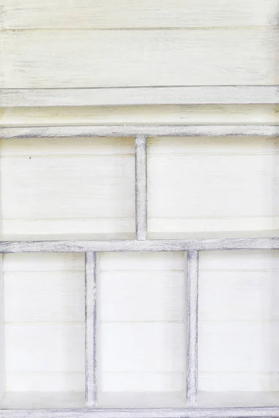 白色木制背景与架子橱柜 — 图库照片