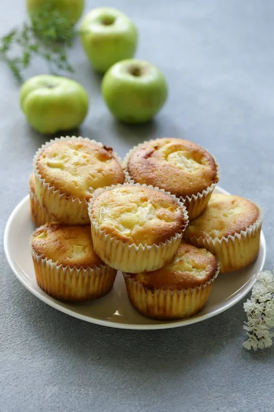 Десерт Яблучними Кексами Здорова Їжа — стокове фото