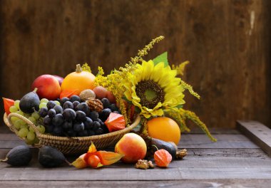 Sonbahar Natürmort meyve organik hasat