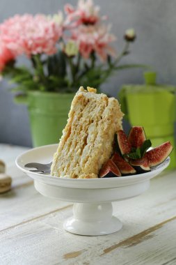 Napolyon kek tereyağı krema ve Sonbahar dekorasyonu