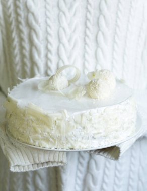 Beyaz Hindistan cevizli kek krem krem