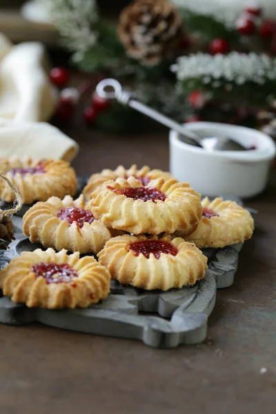 Olika Holiday Cookies Juldekorationer — Stockfoto