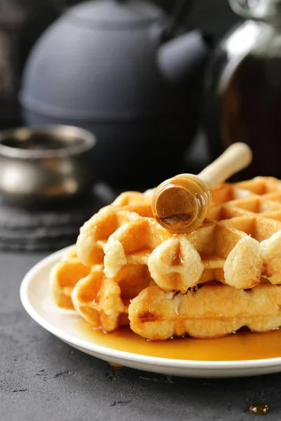 Sweet Waffles Berries Breakfast — Stock Photo, Image