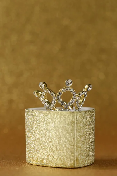 Precious Crown Gold Background — Stock Photo, Image