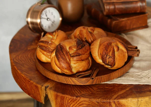 Svenska Kanel Rullar Dessert För Frukost — Stockfoto