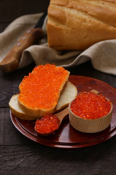 Red Fish Caviar Delicacy Appetizer — Stock Photo, Image