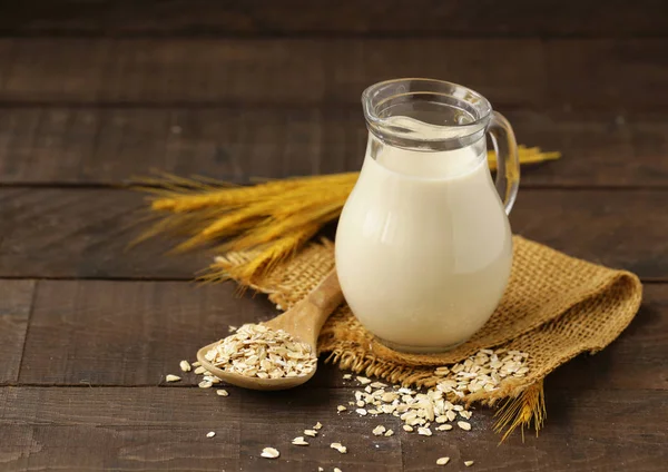 Hafer Pflanzliche Milch Laktosefrei — Stockfoto