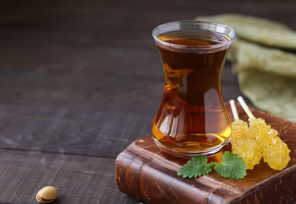 Chá Uma Xícara Turca Tradições Orientais — Fotografia de Stock