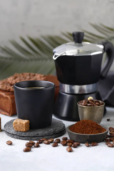 still life of coffee, grains and ground