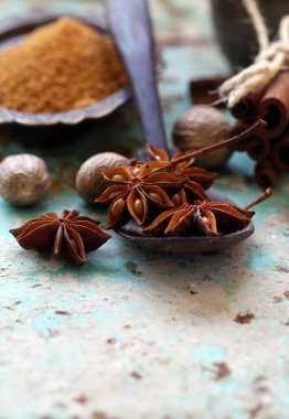 Baharatlar demir eski arka plan ayarla