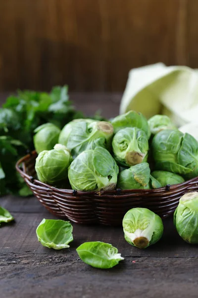 Choux Bruxelles Biologiques Pour Une Alimentation Saine — Photo