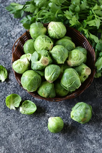 Coles Bruselas Ecológicas Para Una Alimentación Saludable — Foto de Stock