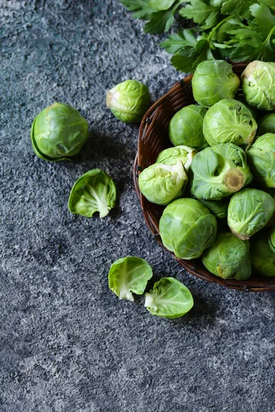 Choux Bruxelles Biologiques Pour Une Alimentation Saine — Photo