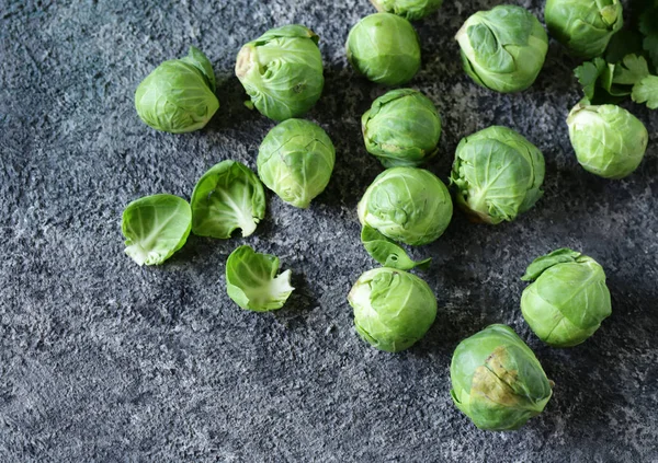 Couves Bruxelas Orgânicas Para Alimentos Saudáveis — Fotografia de Stock