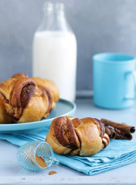 Cinnamon Buns Traditional Swedish Baking — Stock Photo, Image