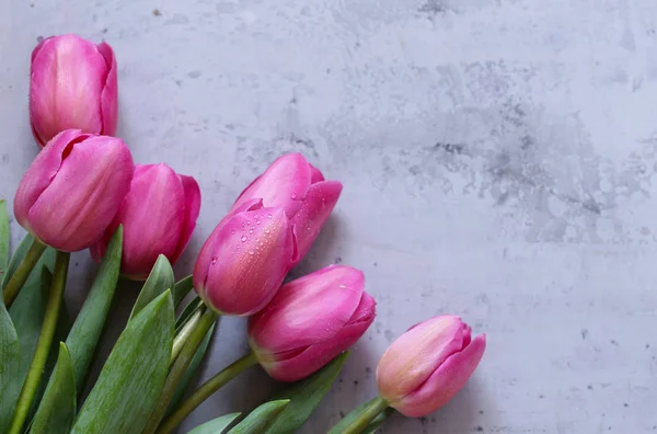 Spring Flowers Pink Tulips Bouquet Decor — Stock Photo, Image