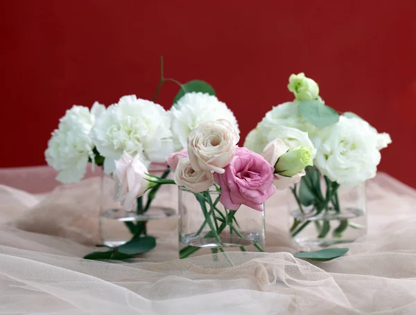 Encantador Ramo Colores Blanco Rosa Una Caja Regalo — Foto de Stock