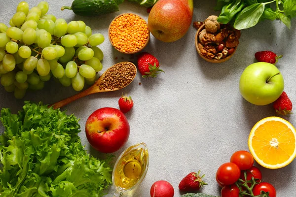 Frisches Gemüse Und Obst Für Eine Gesunde Ernährung — Stockfoto