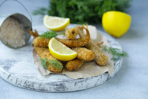 Жареная Рыба Обед Лимоном Травами — стоковое фото