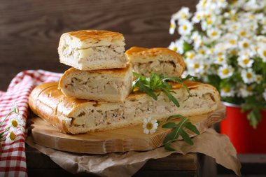 tavuk ve patates ile ev yapımı et Pie
