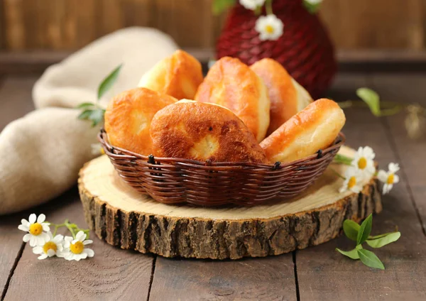 Hausgemachte Frittierte Kuchen Rustikaler Stil — Stockfoto