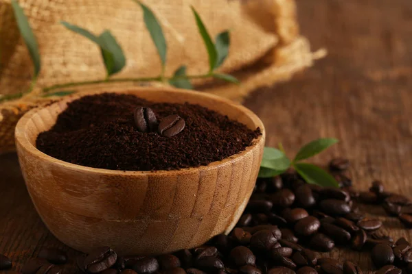 Ground Coffee Grains Macro Shot — Stock Photo, Image