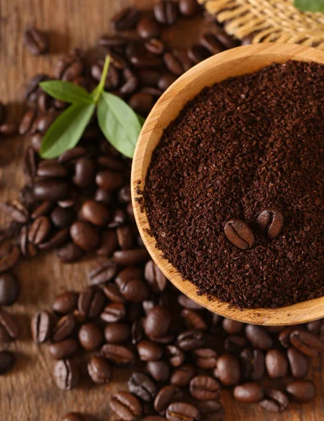 Ground Coffee Grains Macro Shot — Stock Photo, Image