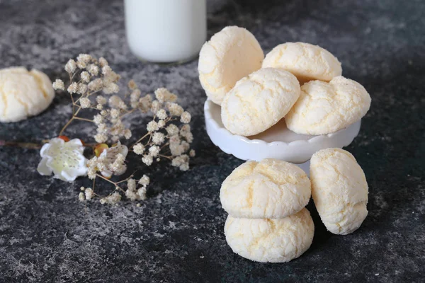 Biscoitos Merengue Com Açúcar — Fotografia de Stock