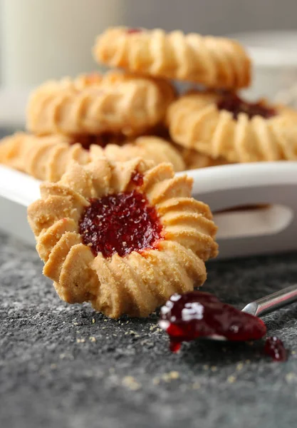 Butter Jam Cookies Table — Stock Photo, Image