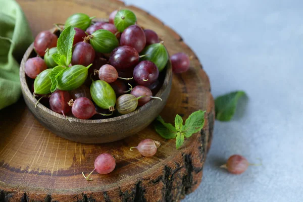 Ekologiska Röda Och Gröna Krusbär — Stockfoto