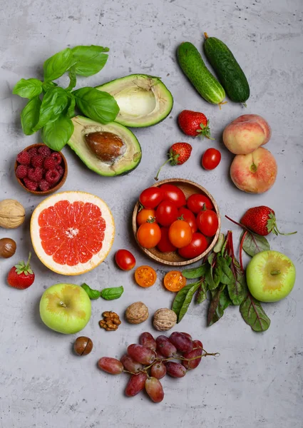 Frutas Legumes Para Alimentação Saudável Dieta — Fotografia de Stock