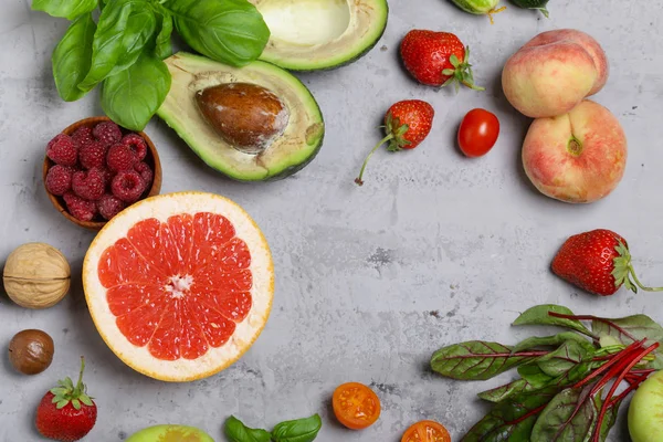 Frutas Legumes Para Alimentação Saudável Dieta — Fotografia de Stock