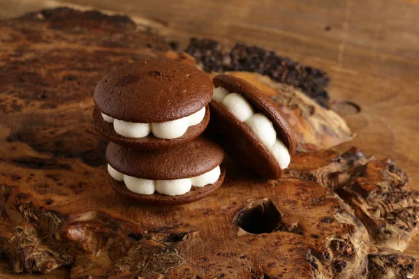 Biscuits Chocolat Avec Guimauves Pour Dessert — Photo