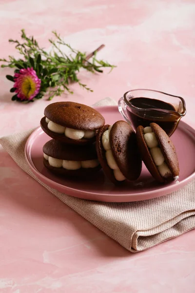 Čokoládové Sušenky Marshmallow Pro Dezert — Stock fotografie