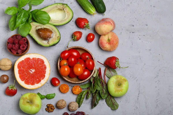 Frutas Legumes Para Alimentação Saudável Dieta — Fotografia de Stock