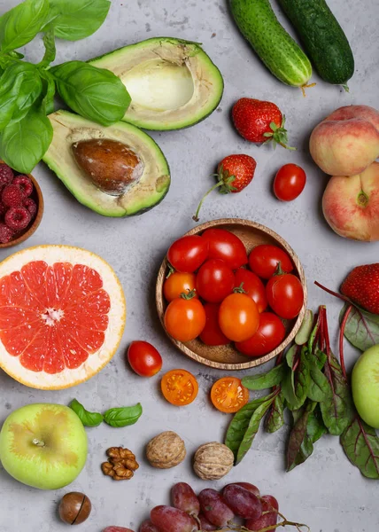 Frutas Legumes Para Alimentação Saudável Dieta — Fotografia de Stock