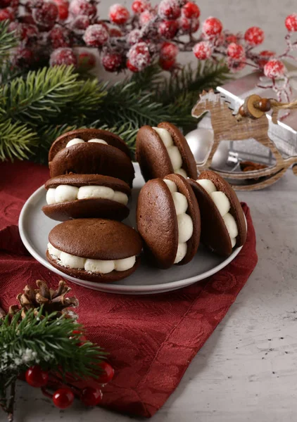 Bonbons Desserts Sur Table Noël — Photo