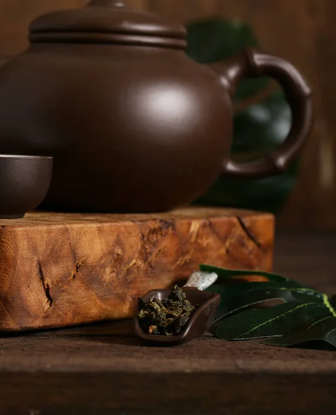 茶会の緑茶セット — ストック写真