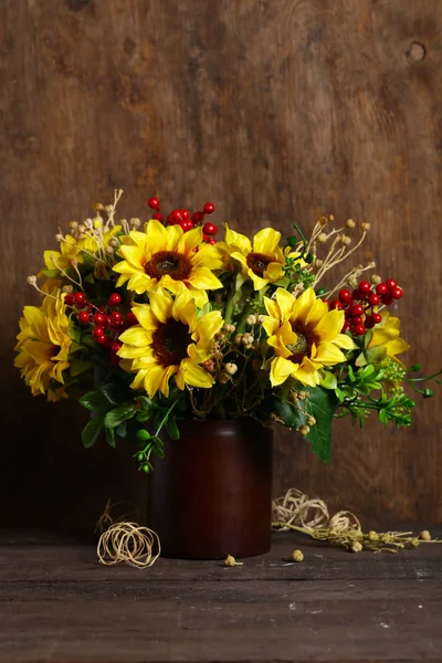 Ramo Otoño Flores Con Girasoles —  Fotos de Stock