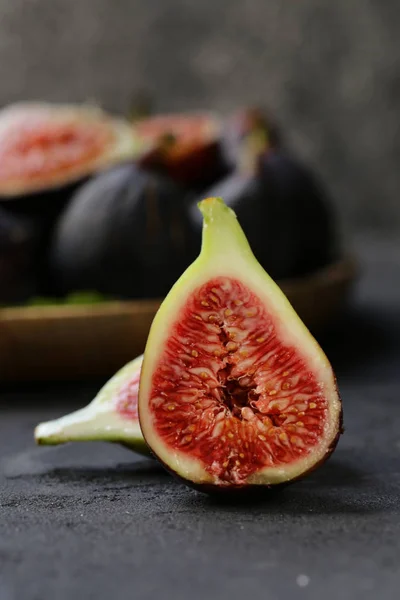 Organic Purple Figs Healthy Nutrition — Stock Photo, Image