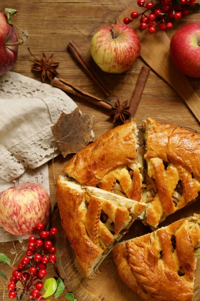 Домашний Яблочный Пирог Десерт — стоковое фото