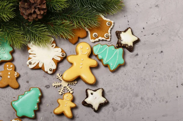 Biscoitos Gengibre Decoração Natal Para Feriado — Fotografia de Stock