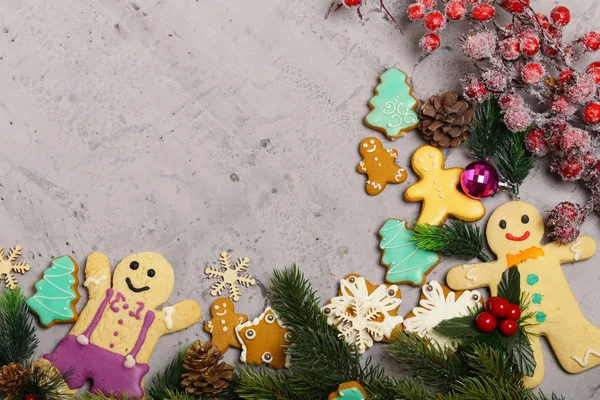 Biscoitos Gengibre Decoração Natal Para Feriado — Fotografia de Stock