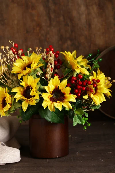 Ramo Otoño Flores Con Girasoles —  Fotos de Stock