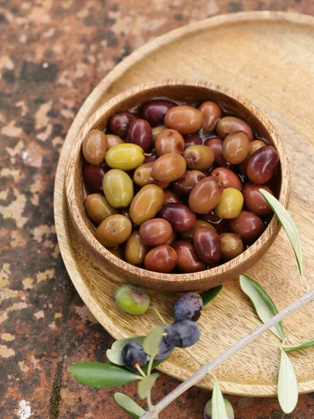 Olives Biologiques Fraîches Collation Traditionnelle — Photo