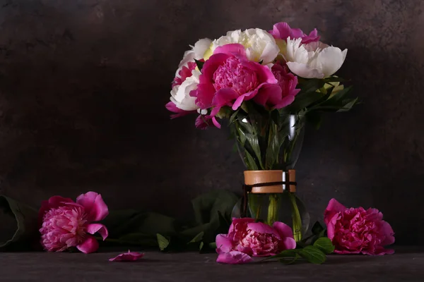 Stilleven Pioenrozen Bloemen Voor Achtergrond Decoratie — Stockfoto