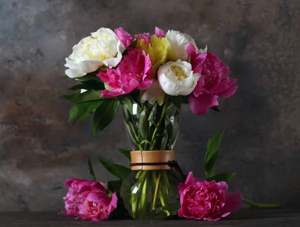 Натюрморт Півонії Квіти Фону Прикраси — стокове фото