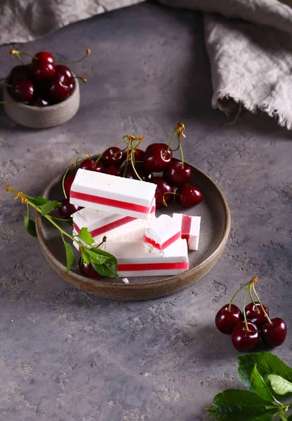 Bessen Fruit Marshmallow Als Dessert — Stockfoto