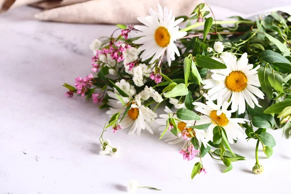 Boeket Madeliefjes Wilde Wilde Bloemen — Stockfoto